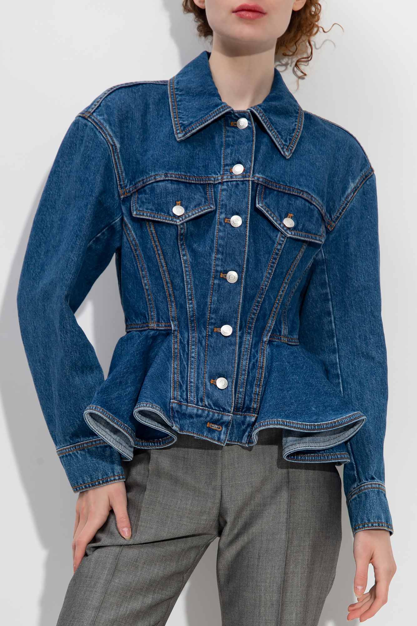 Peplum jeans store jacket